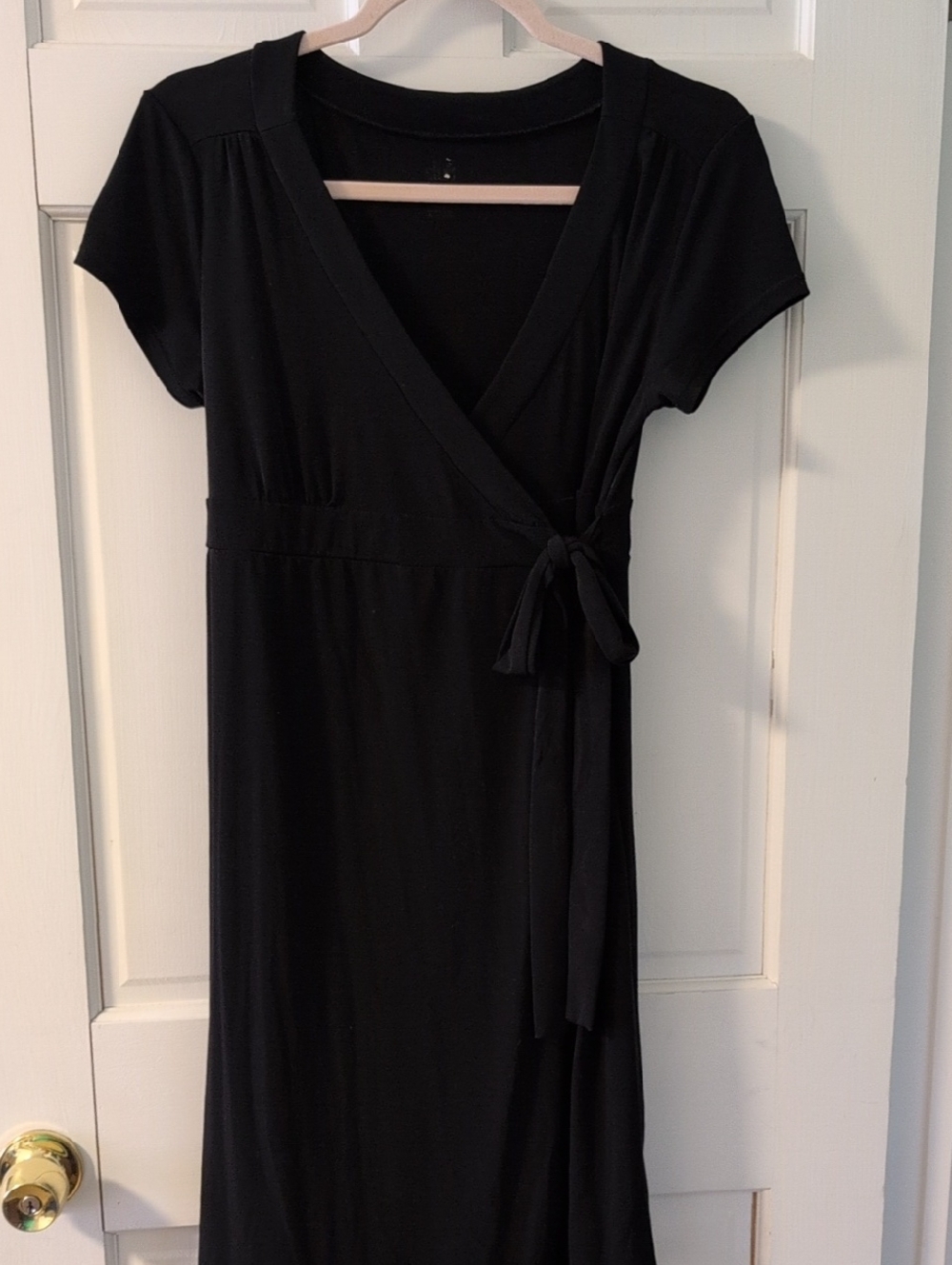 3/$30 Duo Maternity Nursing  Black Wrap Midi Dress - Women's